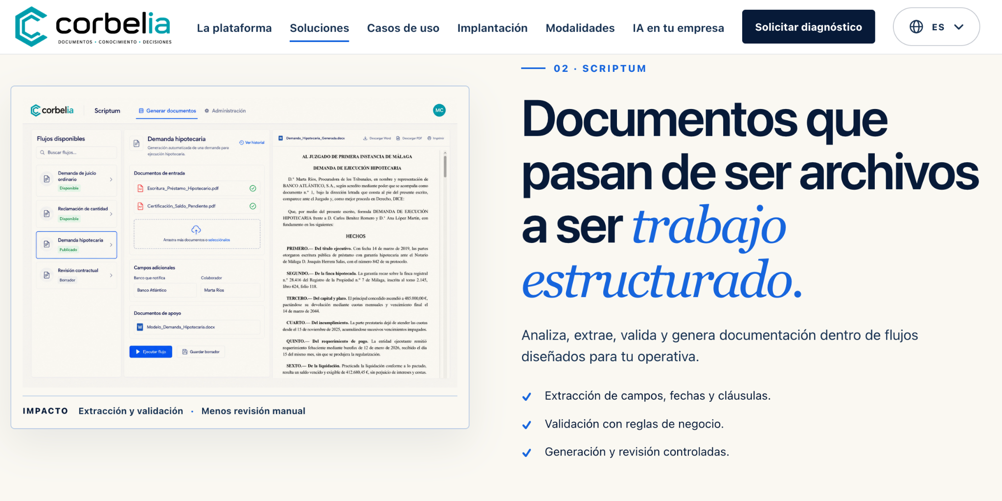 Captura de CORBELIA que mostra o fluxo de Scriptum para xerar documentación dentro dun proceso controlado
